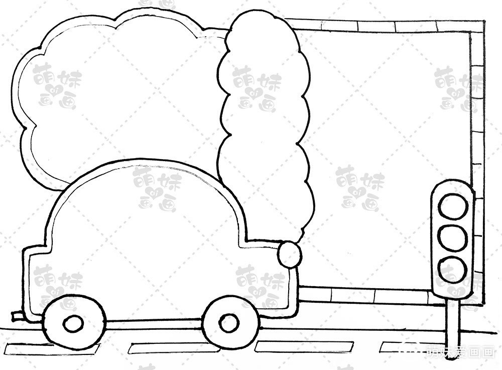 用简单图形画出交通安全主题手抄报,含文字内容哦!